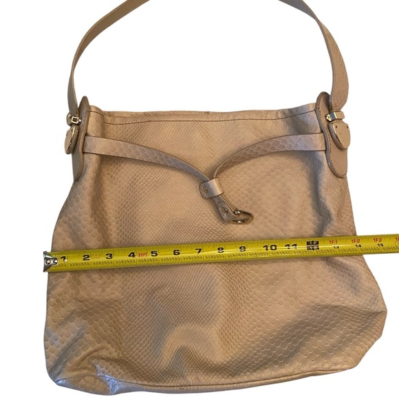 EUC Cole Haan Perry Street Casey Ivory Python Drawstring Hobo - Picture 2 of 11